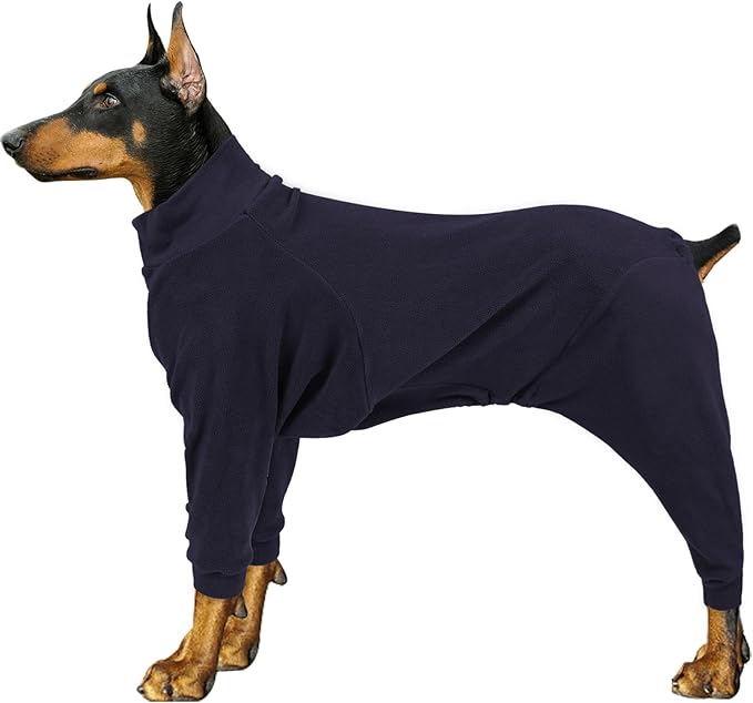 Fleece Dog Sweater for Small Medium Large Dog for Daily Run Walk Sleep Pet Winter Jacket & Windproof Clothes Coat 2XL Navy Blue