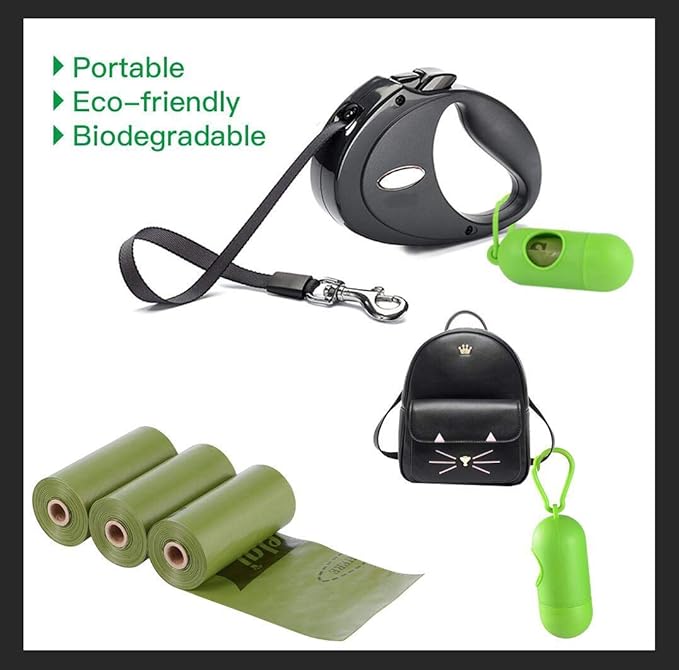 Dog Poop Bag Biodegradable Scented: Leak Proof Dog Waste Bags With 1 Dispenser, 18 Rolls Refills Poop Bags -450 Counts