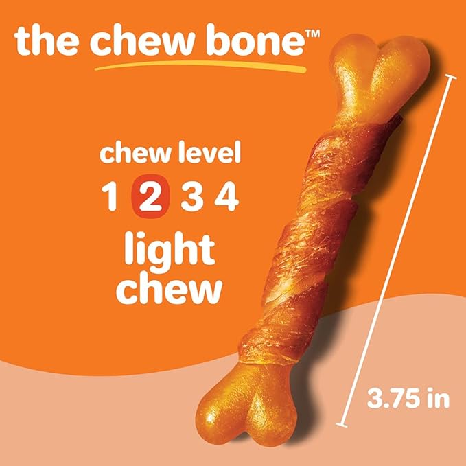 Hartz Oinkies Chew Bones with Real Chicken Breast, Rawhide Free Dog Treats, Highly Digestible Dog Chews, 25 Count