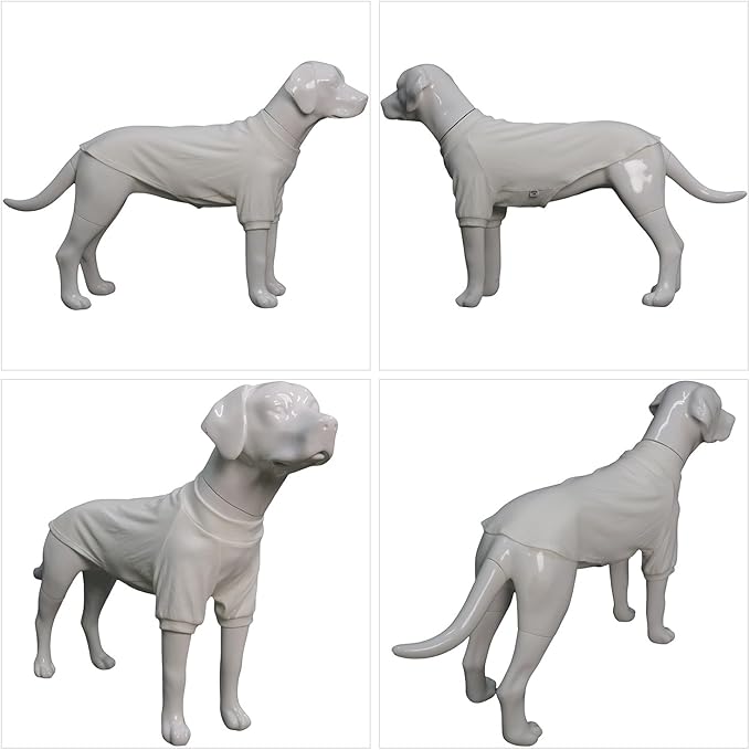 Lovelonglong Ribbed Dog T-Shirt Cotton Knitted Dog Sweaters for All Season Pet T-Shirts for Large Medium Small Dogs Off White XS