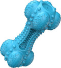 SCHITEC Squeaky Dog Chew Toy, Tough Durable Natural Rubber Bone with Toothbrush, Indestructible for Aggressive Chewers Large Medium Breed Teeth Cleaning