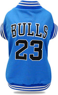 Dog Clothes Basketball Mesh Breathable T-Shirt,Pet Clothes Puppy Sportswear Spring/Summer Fashion Dog Shirt. (Blue, Large)