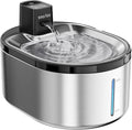 Wireless Cat Water Fountain Stainless Steel, 152oz/4.5L Cat Fountain Battery Operated, Cordless Pet Water Fountain for Cats & Dogs with Motion Sensor, Ultra Quiet Pump, Multi-Filtration