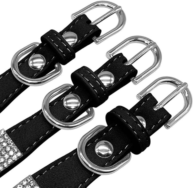 Serijoars Small Dog Collar with Rhinestone Crystal Diamond Colorful Bling Girl Puppy Cat Collars (S, Purple6)