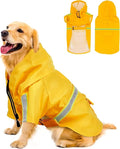 Reflective Strip Dog Raincoat, Ultra - Light Breathable Waterproof Rain Jacket with Hood, Adjustable Sizes for Small/Medium/Large Dogs, (4XL)