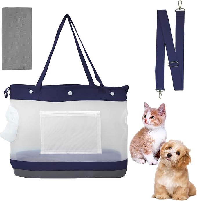 Dog Purse Carrier for Small Dogs, Cats - Dog Carrier Purse for Small Animals up to 22lbs, Collapsible Breathable Pet Carrier Sling for Outing Travel Vet-Dark Blue