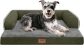 Small Dog Bed Waterproof Orthopedic Dog Beds for Medium Sized Dogs Comfy Pet Cat Bed with Sides, Washable Removable Cover