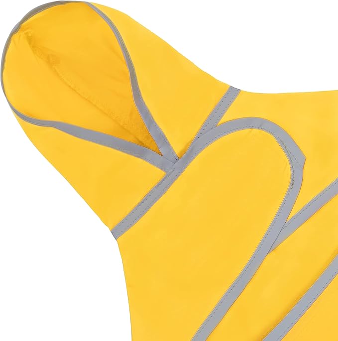 Dog Raincoat Hooded,Waterproof Rain Coat for Dogs with Adjustable Belly Strap,Reflective Strips, Lightweight Slicker Poncho Rain Jacket for Small Medium Large Dogs
