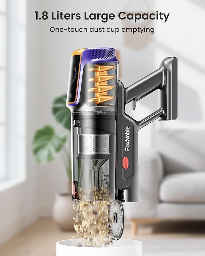 Cordless Vacuum Cleaner,50KPa 600W 65Mins Vacuum Cleaners for Home,Stick Vacuum with LED Display &Anti-tangle Brush and Self-Standing Design,Vacuum Cleaner for Hardwood Floors,Carpet,Pet Hair,Car