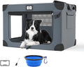 36 Inch Soft Dog Crates, Portable Travel Crate for Large Dogs, 3-Door Foldable Soft Kennel with Mesh Windows for Indoor & Outdoor Travel, with Blanket and a Foldable Bowl