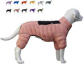 Dog Coat Warm Jacket, 4 Legs Covered Waterproof Windproof Reflective Vest, Zippered Adjustable Outdoor Snow Jacket for Small Medium Large Dogs, Lotus Pink XXXXL