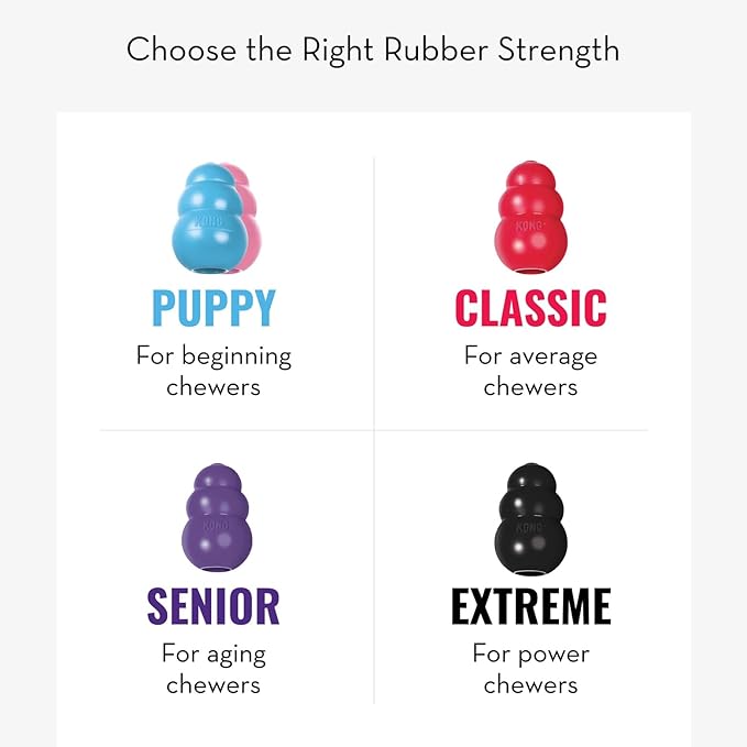 KONG Puppy - Natural Teething Rubber Chew Toy for Dogs - Stuffable Dog Toy for Extended Playtime - Chew & Fetch Toy for Puppies - for Medium Puppies - Blue