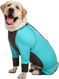 Dog Jumpsuit - Blue Zip Up Dog Clothes, Large Size, Waterproof, Full Belly (Blue, 30)