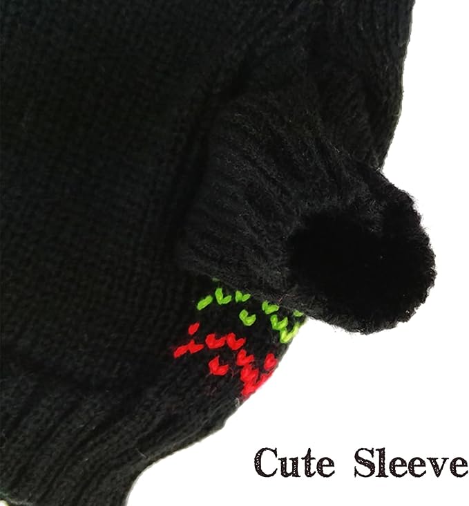 PETCARE Dog Christmas Sweater Black Ugly Funny Cute Cartoon Reindeer Cat Sweaters Jumper Holiday Dog Clothes Puppy Sweaters for Small Medium Large Dogs Fall Winter Outfits Xmas Dogs Costume,X-Large