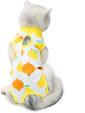 Cat Professional Surgical Recovery Suit,E-Collar Alternative for Cats Dogs,After Surgery Wear, Pajama Suit,Home Indoor Pets Clothing (L (8.5-11 Ibs), Lemon)