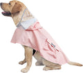 Dog Raincoat Waterproof, Adjustable Reflective Hooded Dog Rain Poncho with Leash Hole for Small Medium Large Dogs (Pink, XX-Large)