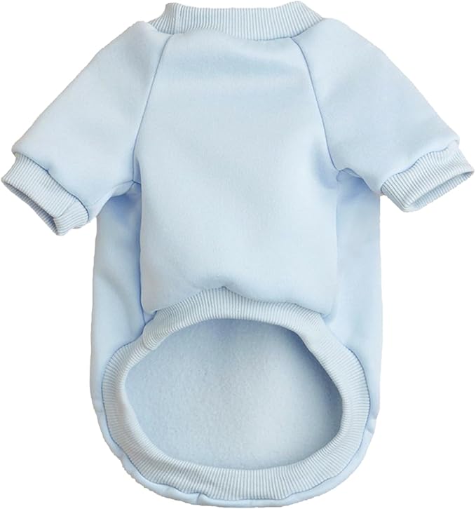 Puppy Sweater for Small Dogs Clothes Warm Winter Cat Clothe Pet Sweatshirt Knitwear Doggie Kitten Clothing, Light Blue, Small