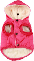 Fleece Lining Extra Warm Dog Hoodie in Winter,Small Dog Jacket Puppy Coats with Hooded Pink S
