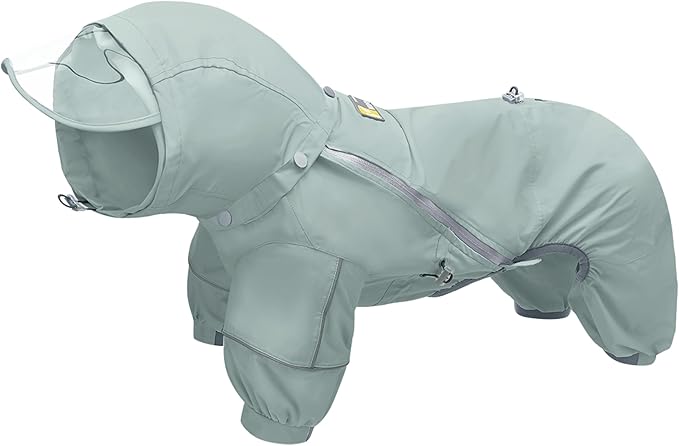 WOOFO Full-Coverage Dog Raincoat, Lightweight, Comfortable, Adjustable & Easy to Wear Dog Rain Jacket, Detachable Cap, Reflective Strip (Mint, XS)