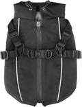 Dog Winter Coat Reflective Water-Resistant Jacket, Fleece Lined Windproof Puppy Coat with Back Zipper & D-Ring, Cold Weather Dog Coats for Small Medium Large Dogs (L, Black)