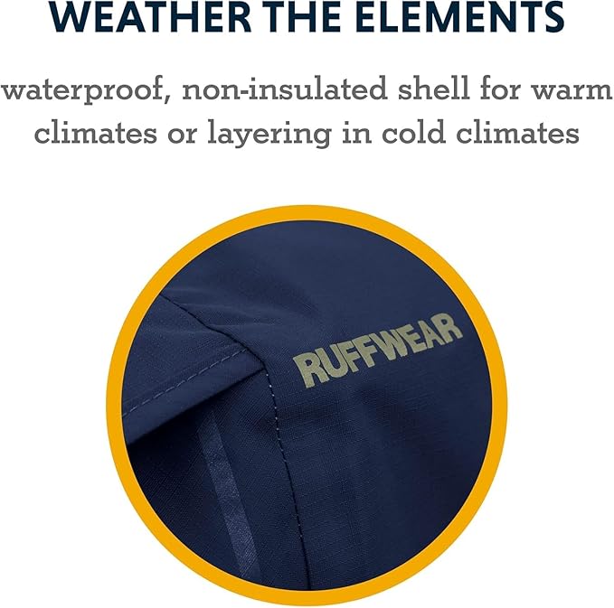 Ruffwear, Sun Shower Dog Raincoat, All-Weather Jacket, Waterproof, Windproof & Lightweight, Earth Brown, Medium