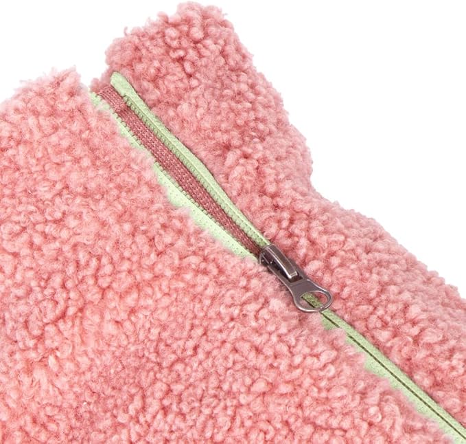 Gooby Sherpa Vest Dog Sweater - Mauve Pink, 2X-Large - Warm Fuzzy Fleece Step in Dog Jacket Without Ring Leash for Small to Medium Dogs