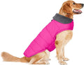 Dog Winter Coat, Waterproof Dog Jacket with Leash Hole, Reflective Adjustable Pet Snow Vest, Warm Fleece Sweater for Small Medium Large Dogs - Pink, 2XL