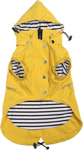 Dog Raincoat Waterproof Raincoats Dog rain Jacket Buttons Zipper Hood Drawstring Suitable for Small Medium Yorkie Terrier Schnauzer Poodle Border Collie Labrador 8lbs to 80lbs Yellow S