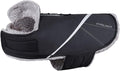 VIVAGLORY Cozy Water-Repellent Windproof Dog Vest Winter Coat, Warm Pet Apparel for Cold Weather Dog Jacket for Small Medium Dogs with Furry Collar, Black, M