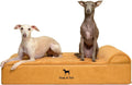 NOAH & PAW Large Dog Bed, 35x25x8.7 Inch, Orthopedic Dog Beds, Eggshell Memory Foam Infused with Cooling Gel, Waterproof, Machine Washable, Includes Inner Cover (Faux Leather)