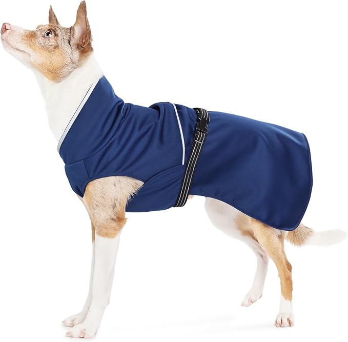 Goldpaw Rainpaw Waterproof Dog Raincoat - Durable Dog Rain Jacket for All Seasons - Easy to Wear, Adjustable, Premium Pet Outerwear - Made in The USA - Machine Washable - Navy - Size 12