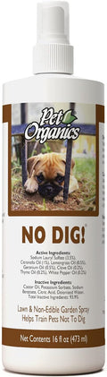 NaturVet Pet Organics No Dig Yard & Lawn Training Spray for Cats and Dogs – Helps Deters Pets from Digging in Gardens, Grass, Landscaping – Includes Herbs, Plants, Essential Oils – 16 Oz.