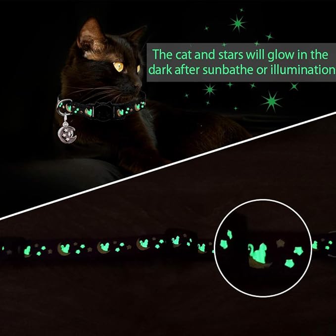 2Pcs Breakaway Cats Collars Cat Collars for Boy & Girl Cats Adjustable Kitten Collars with Bell,Pink+Purple,8"-13.1"
