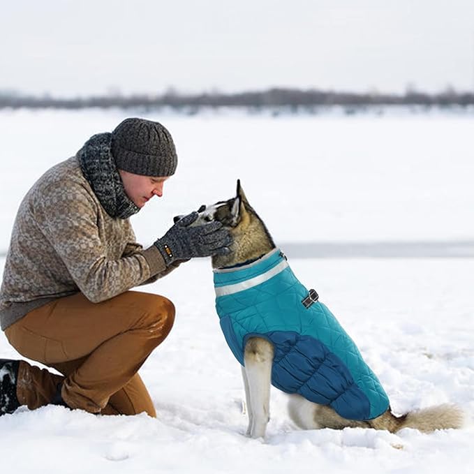 Dog Coats for Large Dogs,XL Dog Coat,Warm Fleece Winter Coat with D-Ring,Back Zipper Pet Jacket for Large Dogs,Waterproof Pet Snow Jacket Clothes Snowsuit Beagle Corgi Border Collie,XL