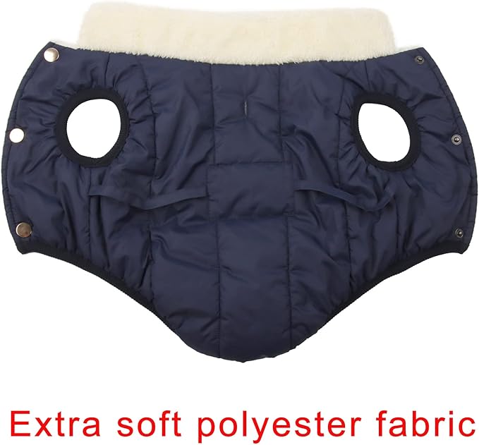 Fleece Lined Warm Dog Jacket for Puppy Winter Cold Weather,Soft Windproof Small Dog Coat,Blue S