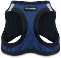 Best Pet Supplies - All Weather Mesh / Plush, Reflective, No Pull Harness for Small, Medium Dogs, Cats - Secure with Hook & Loop Fastener, Buckle, Double D-Rings - Royal Blue Faux Leather, XS
