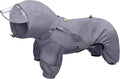 WOOFO Full-Coverage Dog Raincoat, Lightweight, Comfortable, Adjustable & Easy to Wear Dog Rain Jacket, Detachable Cap, Reflective Strip (Grey, ML)