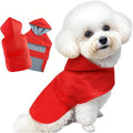 Dog Raincoat Small Dog Rain Jacket Poncho Waterproof Pet Rain Suit Puppy Small Dogs Cats Double Layer Breathable Lining Hooded Leash Hole Adjustable,Red,XS