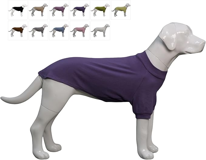 Lovelonglong Ribbed Dog T-Shirt Cotton Knitted Dog Sweaters for All Season Pet T-Shirts for Large Medium Small Dogs Purple XL