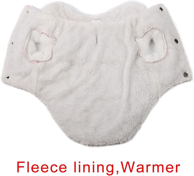 Shawl Design Fleece Lined Warm Dog Jacket for Winter Cold Weather,Soft Windproof Large Dog Coat,Red XXL