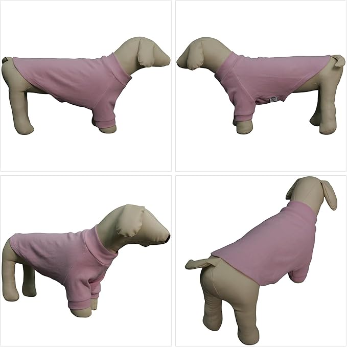 Lovelonglong Ribbed Dog T-Shirt Cotton Knitted Dog Sweaters for All Season Pet T-Shirts for Large Medium Small Dogs Light Pink 3XL