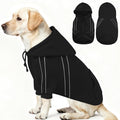 ASENKU Cozy Dog Hoodie，Soft Sweater with Adjustable Hood, Back Pocket and Leash Access Hole，Warm Reflective Sweatshirt for Cold Weather（Black，3XL