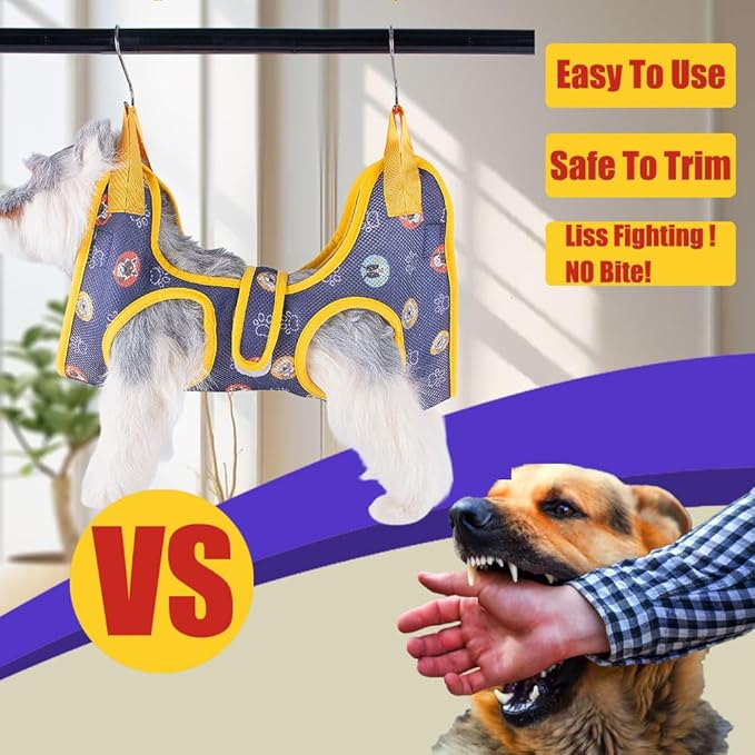 AIO Cat & Dog Restraint Sling for Nail Trimming Foldable Dog Grooming Supet Relaxation Hammock Harness for Pet Grooming