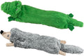 SHARLOVY Dog Squeaky Toys No Stuffing 2 Pack, Plush Crinkle Dog Toys for Large Breed, Durable Doggie Chew Cute Animals Puppy Toy for Teething