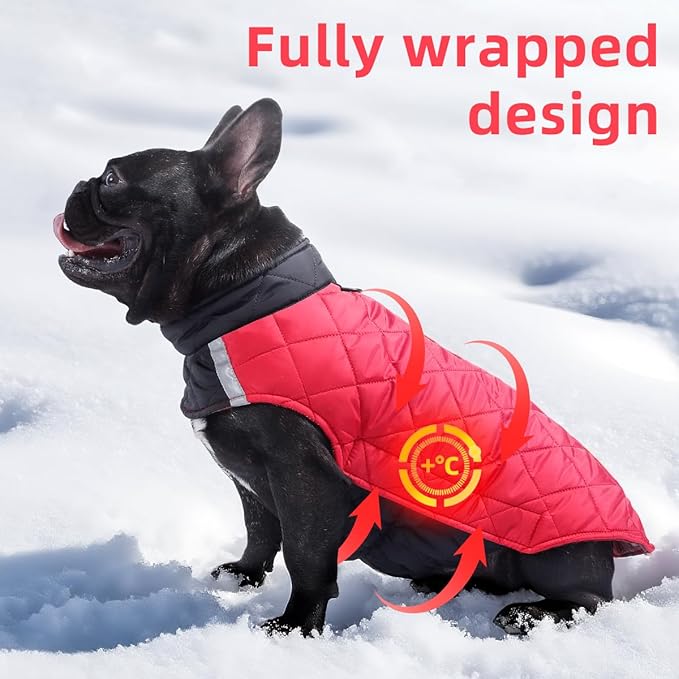 Reversible Waterproof Dog Coat - Adjustable Winter Jacket for Small to Large Breeds, Warm Cold Weather Apparel for Medium Dogs (Khaki & Yellow, Small (Pack of 1))
