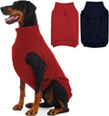 IECOii 2 Pack 3XL Dog Sweater for Labrador, Stretchy Fleece Coat for Large Dogs Boy Girl, Labrador, Comfort Pet Jacket Warm Fleece Sweaters with Leash Hole for Fall & Winter (Size XXXL, Blue & Red)