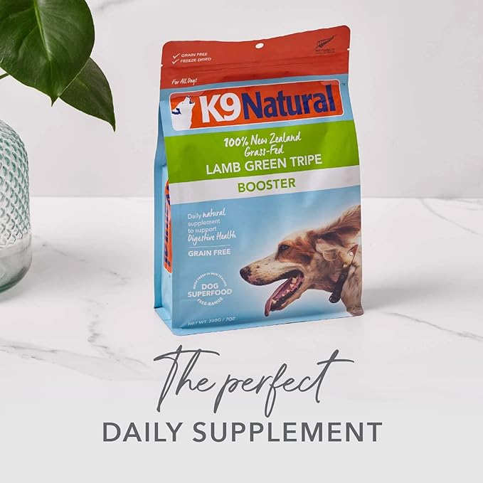 K9 Natural Freeze Dried Dog Food Topper with Verified Ingredients, Organ Meat Blend for Digestive Support, Human-Grade Freeze Dried Puppy Food & Dog Topping, Beef Green Tripe, 8.8oz