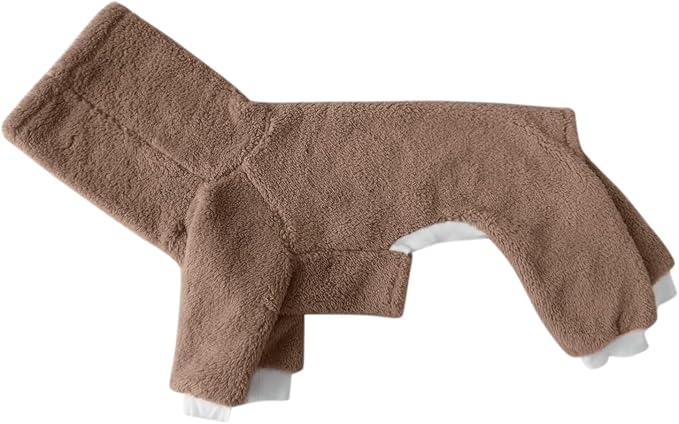 Esobo Fashion Winter Dog Warm Coat Jacket Four-Legged Neck Warm Pet Sweaters for Small Medium Large Dogs (Brown, X-Small)