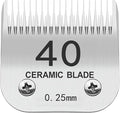 TRAH 40# Blade Dog Grooming Clipper Replacement Blades Compatible with Andis Dog Clippers,Most A5, Wahl KM Series Clippers,Detachable Ceramic Blade,Size-40#, 1/100-Inch Cut Length (0.25mm) Silver
