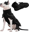 Kuoser Dog Winter Coat, Dog Jackets for Large Dogs, Winter Waterproof Big Doggie Coat, Reflective Dogs Cold Weather Coats, Windproof Turtleneck Pet Puffer Jacket Snowsuit Clothes with Harness Hole